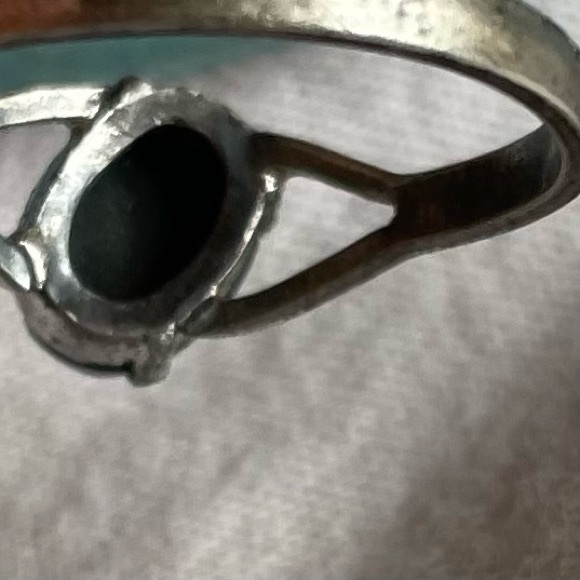 Vintage .925 and Pyrite Prong Ring - Picture 8 of 8